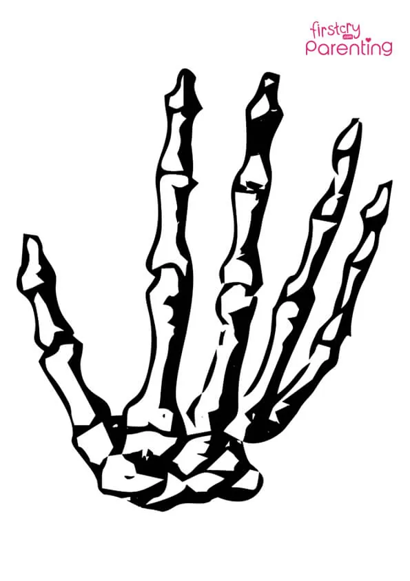 Hand Skeleton Coloring Page Colouring Pages