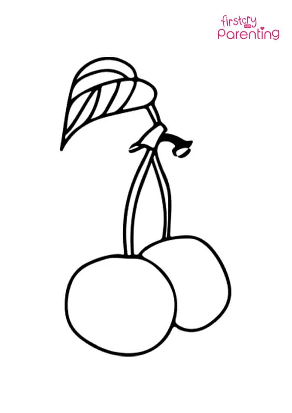Hanging Cherries Coloring Page Colouring Pages