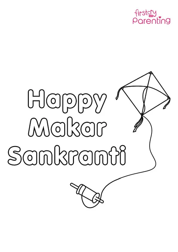 Happy Makar Sankranti Colouring Page