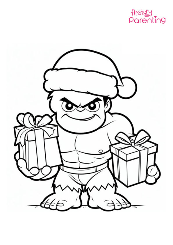 Hulk Christmas Coloring Page
