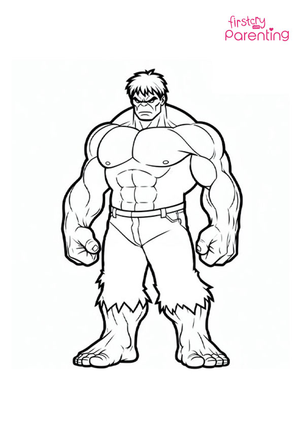 Hulk Showing His Muscles Coloring Page