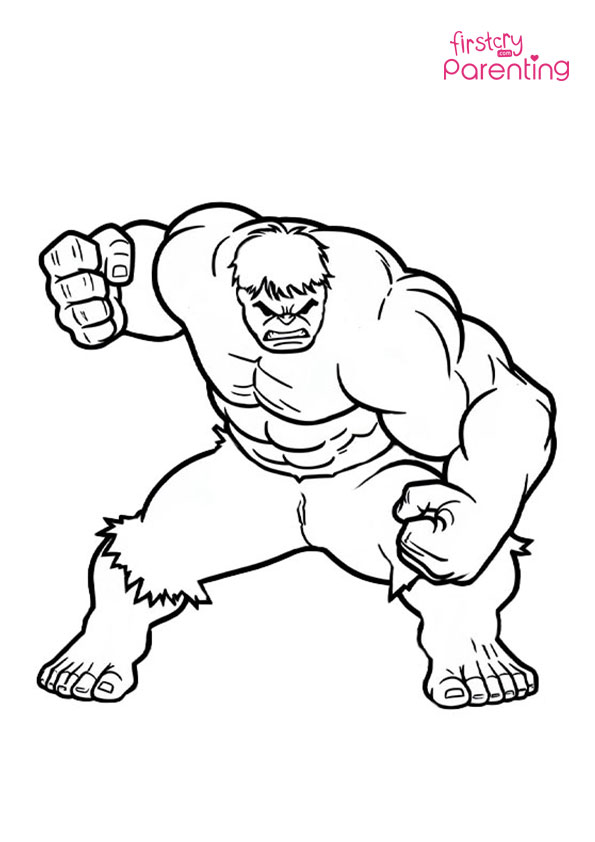 Hulk Showing His Muscles Coloring Page Printable Coloring Page for Kids ...