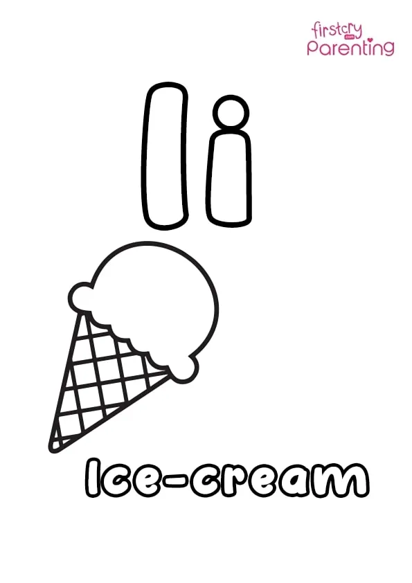 I For Ice Cream Coloring Page