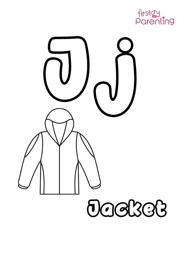 J For Jacket Coloring Page