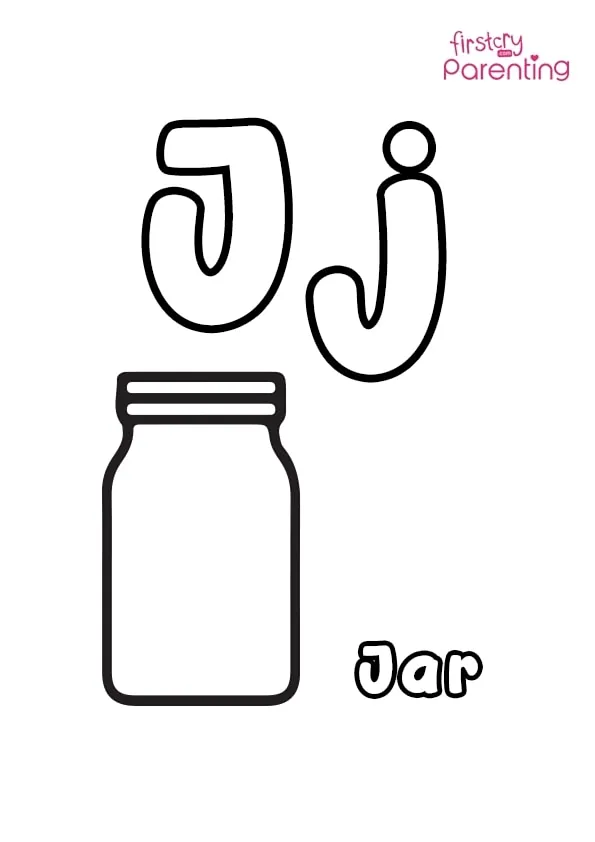 J For Jar Coloring Page