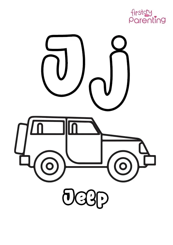 J For Jeep Coloring Page