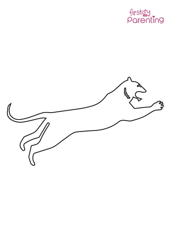 Jumping Cheetah Outline Coloring Page Colouring Pages