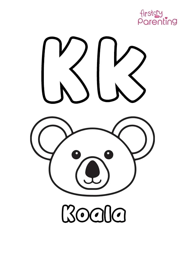 K For Koala Coloring Page