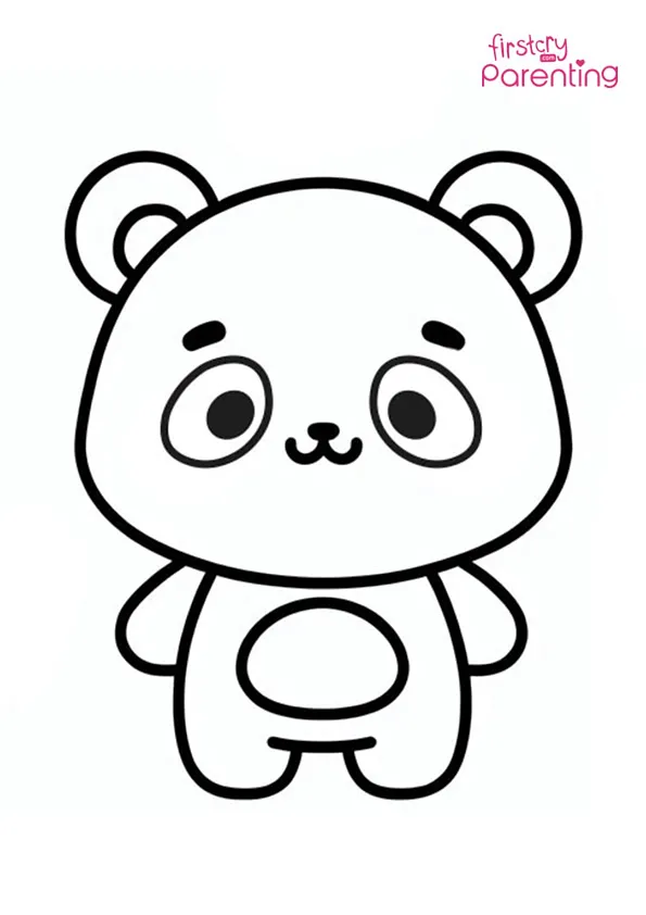 Kawaii Panda Coloring Page Colouring Pages