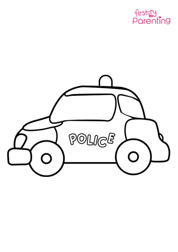 Kids Police Car Coloring Page