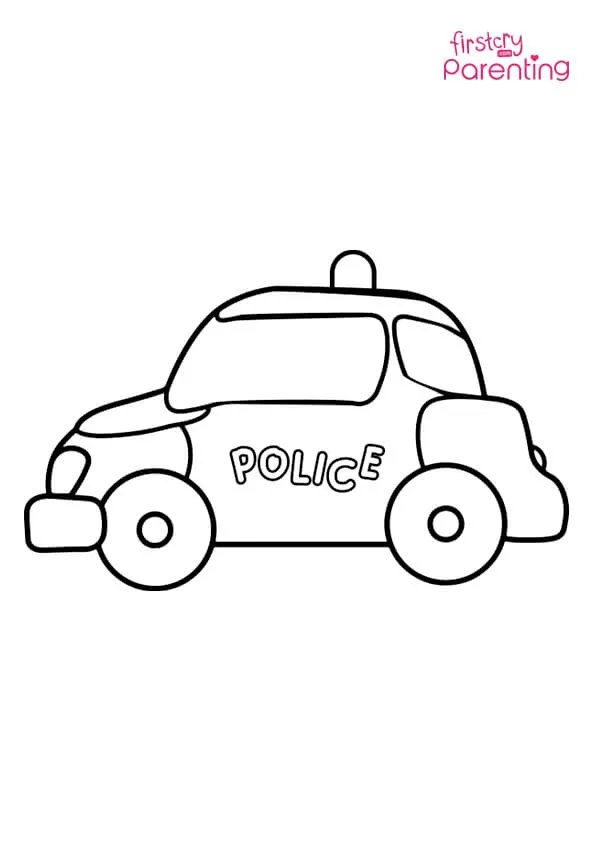Kids Police Car Coloring Page Colouring Pages