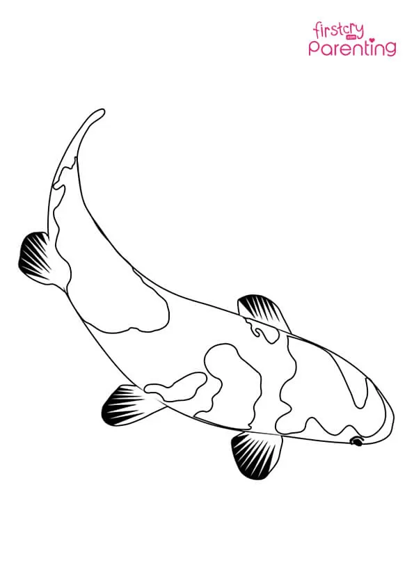 Koi Carp Fish Coloring Page