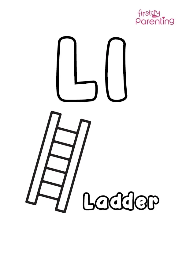 L For Ladder Coloring Page L For Ladder Coloring Page