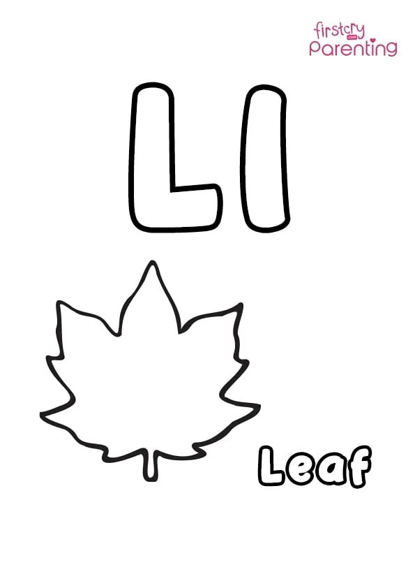 L For Leaf Coloring Page L For Leaf Coloring Page