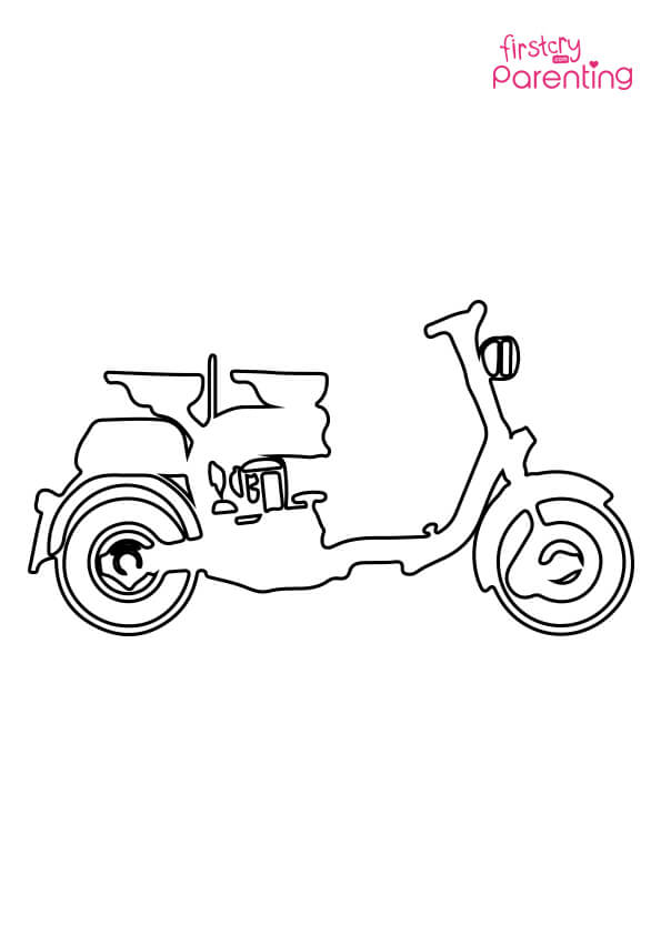 Lambretta Scooter Coloring Page