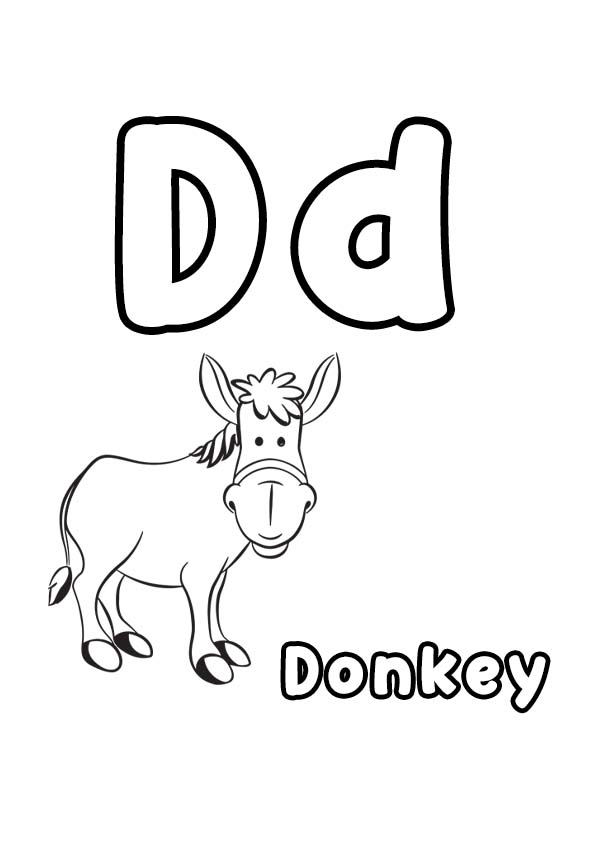 Letter D Colouring Pages