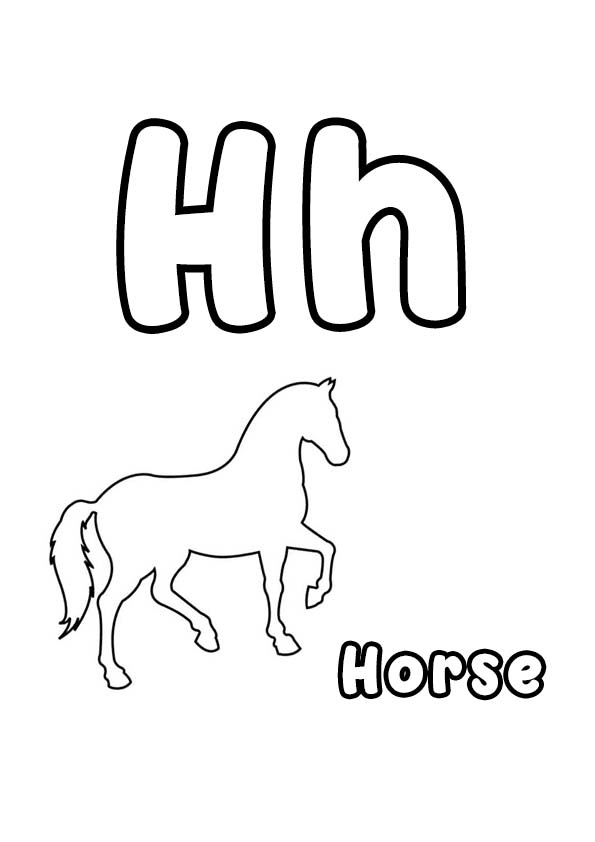 Letter H Colouring Pages