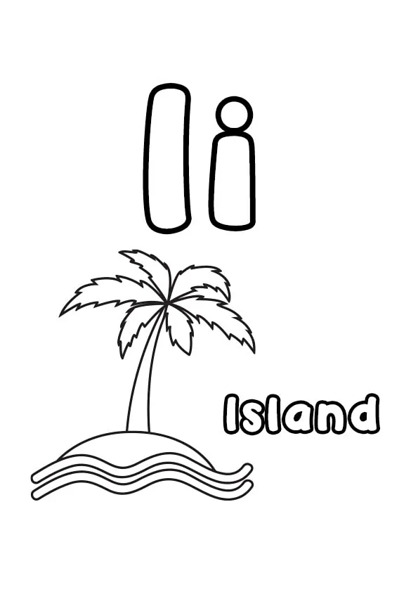 Letter I Colouring Pages