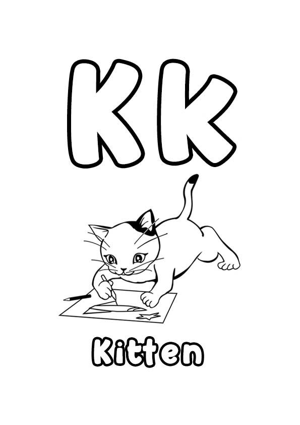 Letter K Colouring Pages