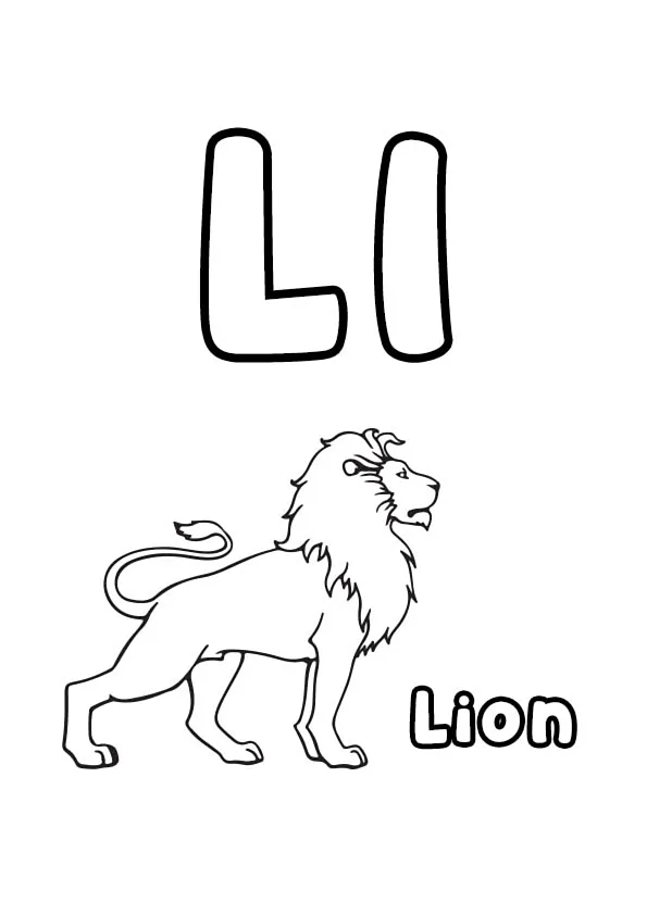 Letter L Colouring Pages