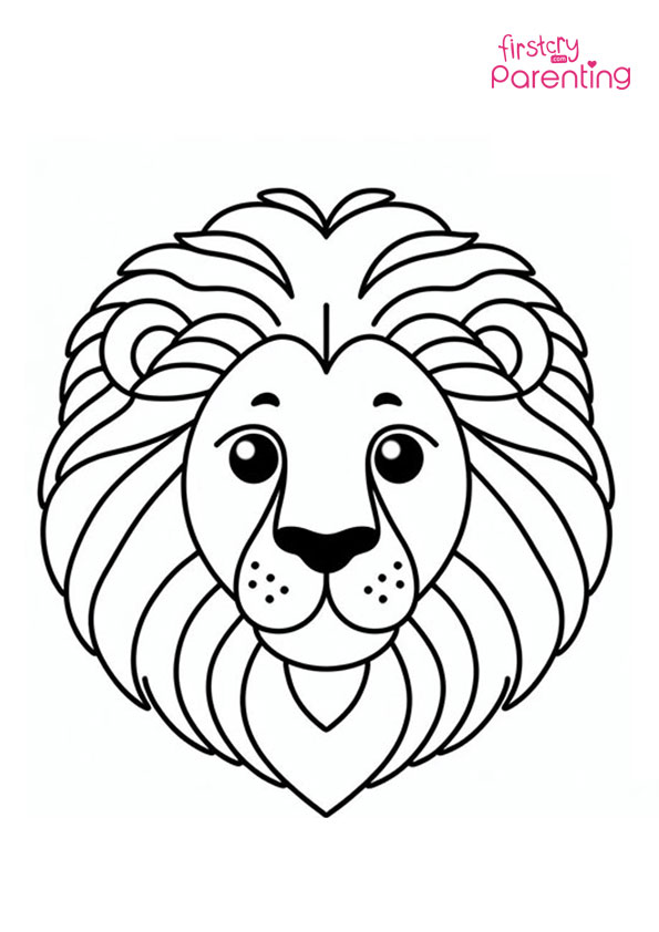 Lion Face Coloring Page
