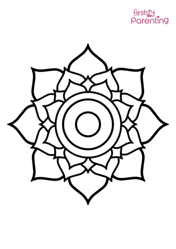 Lotus Mandal Coloring Page
