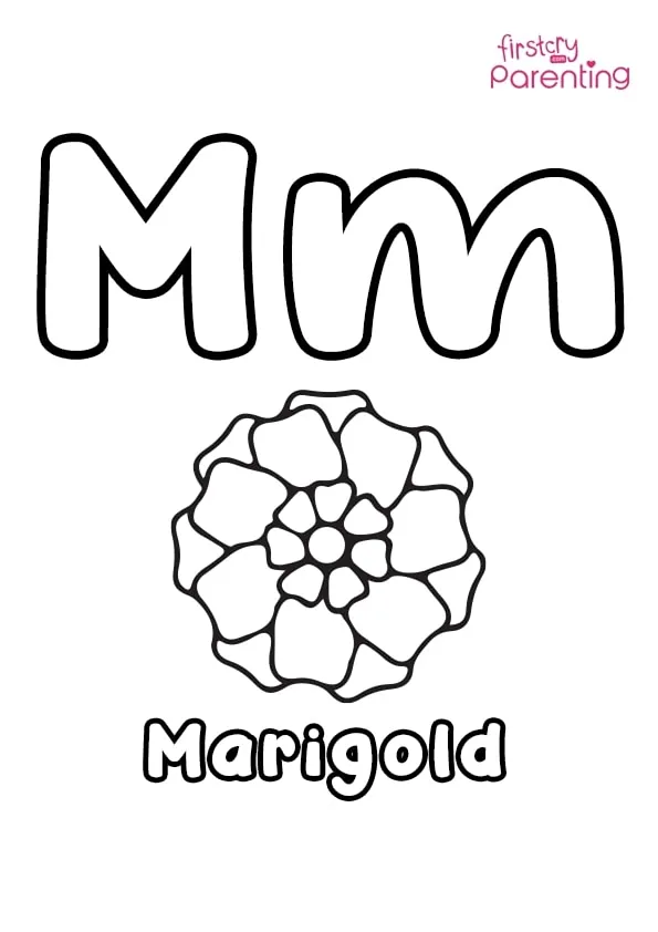 M For Marigold Coloring Page Colouring Pages M For Marigold Coloring Page Colouring Pages