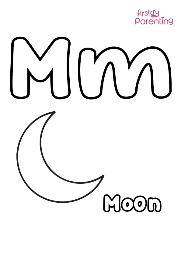 M For Monkey Coloring Page for Kids | FirstCry Parenting