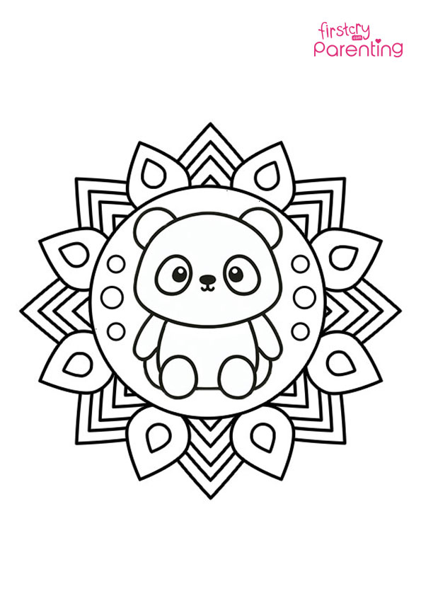 Mandala Panda Coloring Page