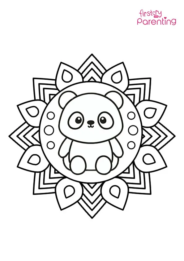 Mandala Panda Coloring Page Colouring Pages