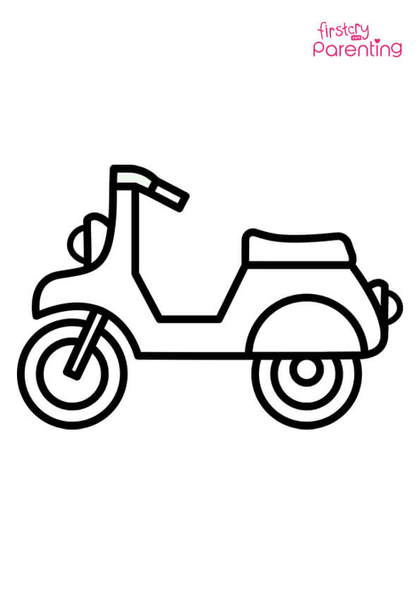 Motorcycle Scooter Coloring Page