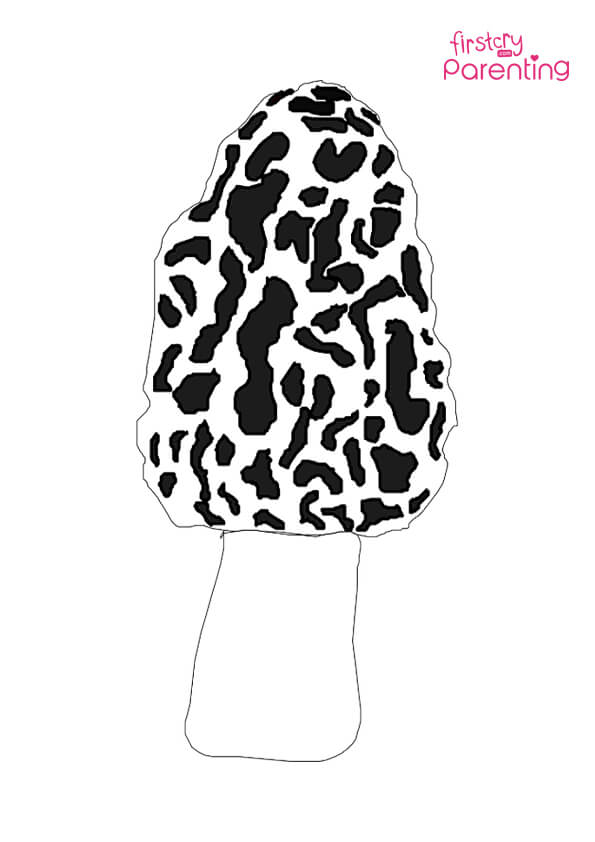Mushroom Morel Forest Woods Soil Coloring Page