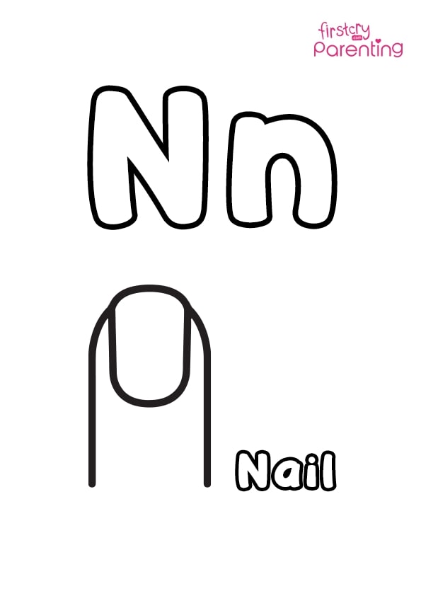 N For Nail Coloring Page
