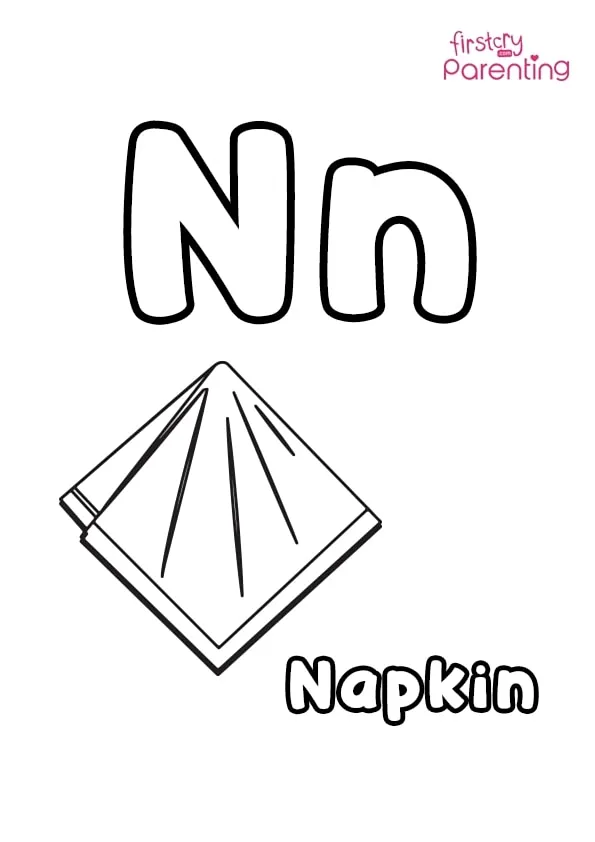 N For Napkin Coloring Page Colouring Pages