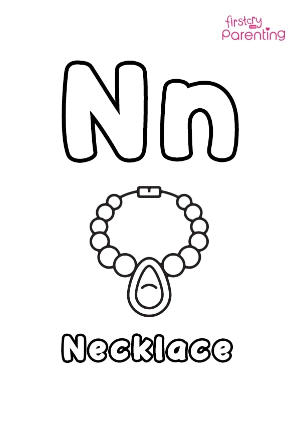 N For Necklace Coloring Page