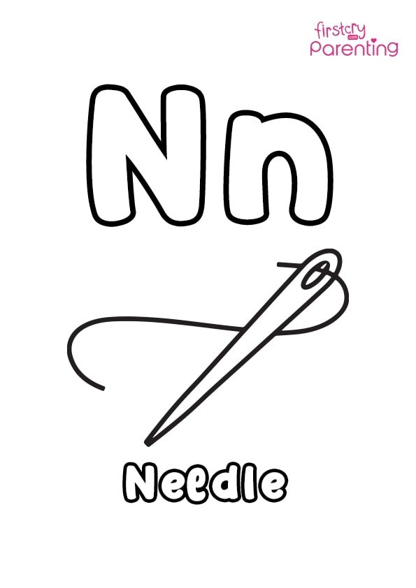 N For Needle Coloring Page