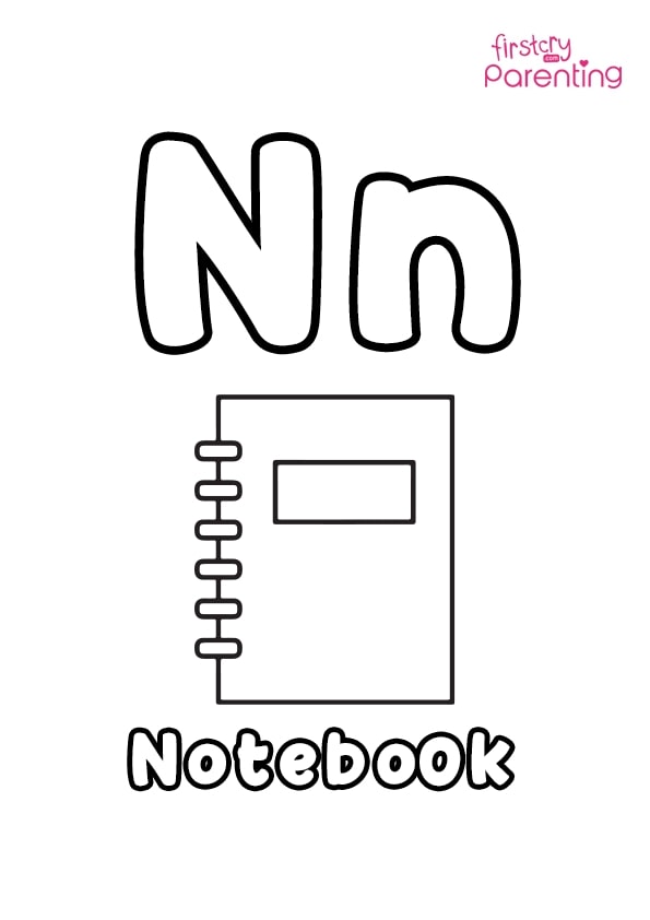 N For Notebook Coloring Page
