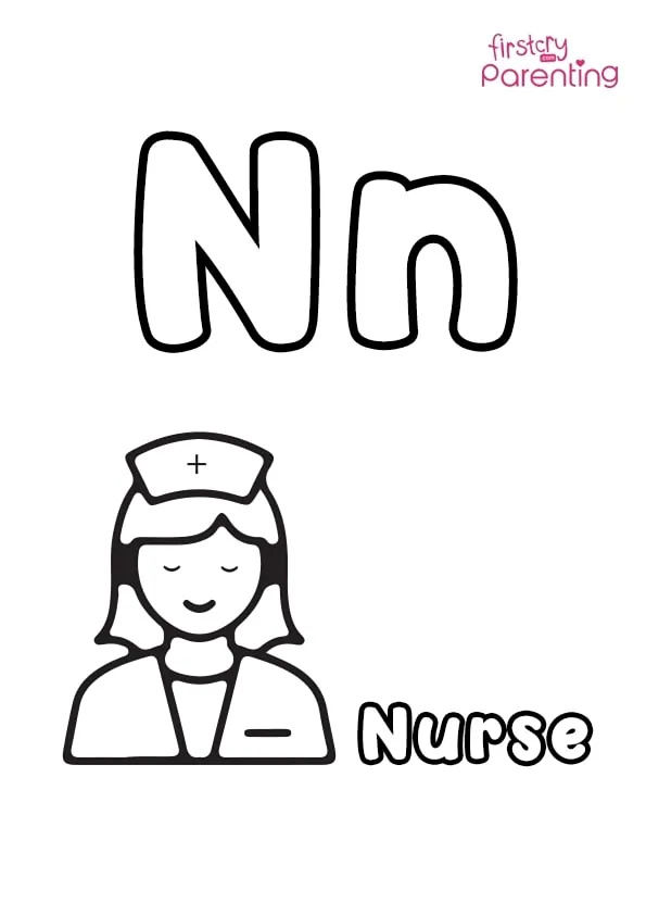 N For Nurse Coloring Page Colouring Pages