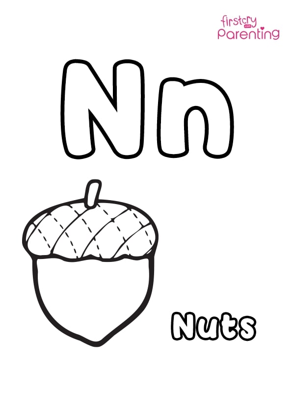 N For Nuts Coloring Page