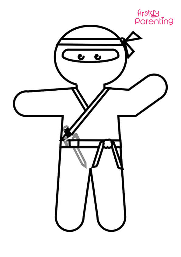 Ninja Japanese Cartoon Character Coloring Page for Kids | FirstCry Parenting