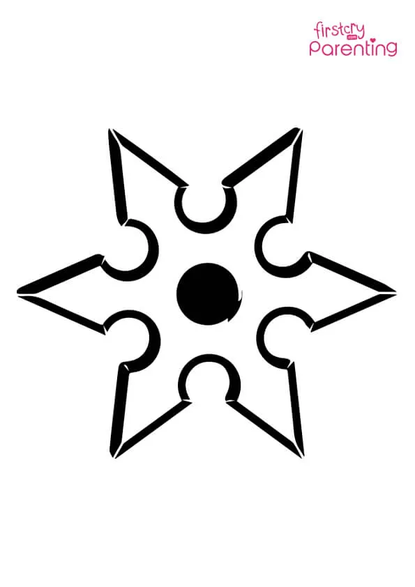Ninja Star Throwing Star Shuriken Coloring Page Colouring Pages
