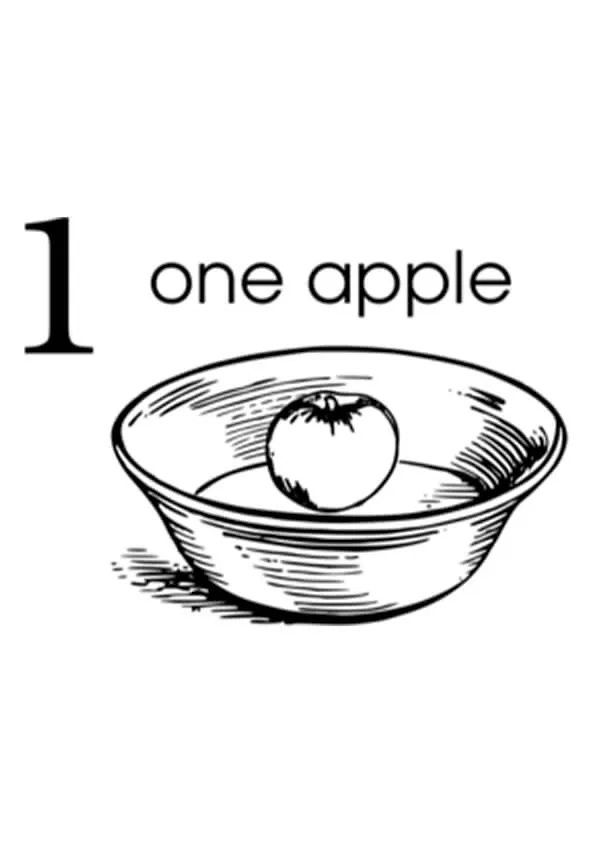 Number 1 Colouring Pages