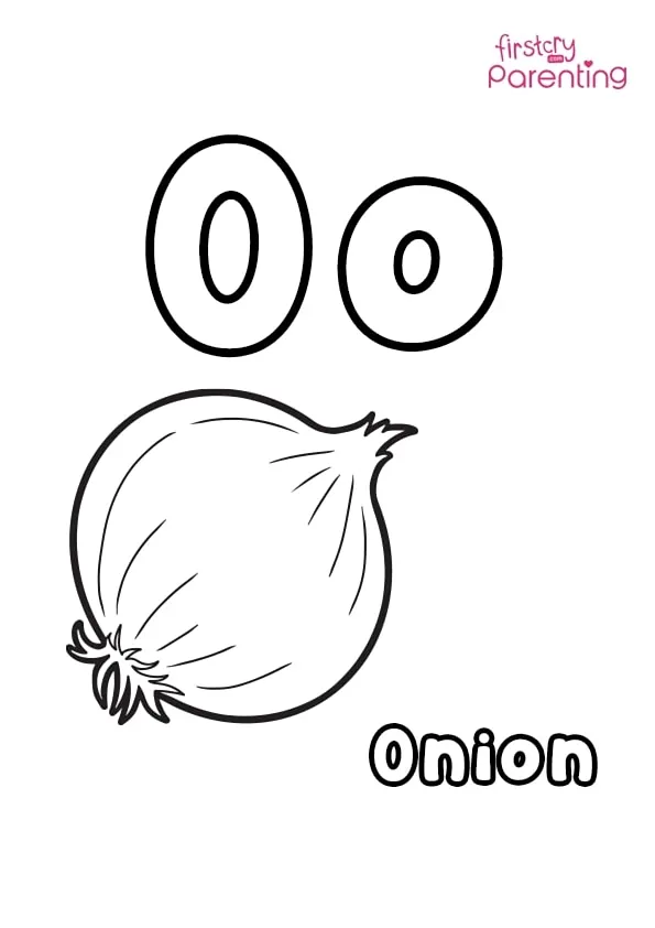 O For Onion Coloring Page