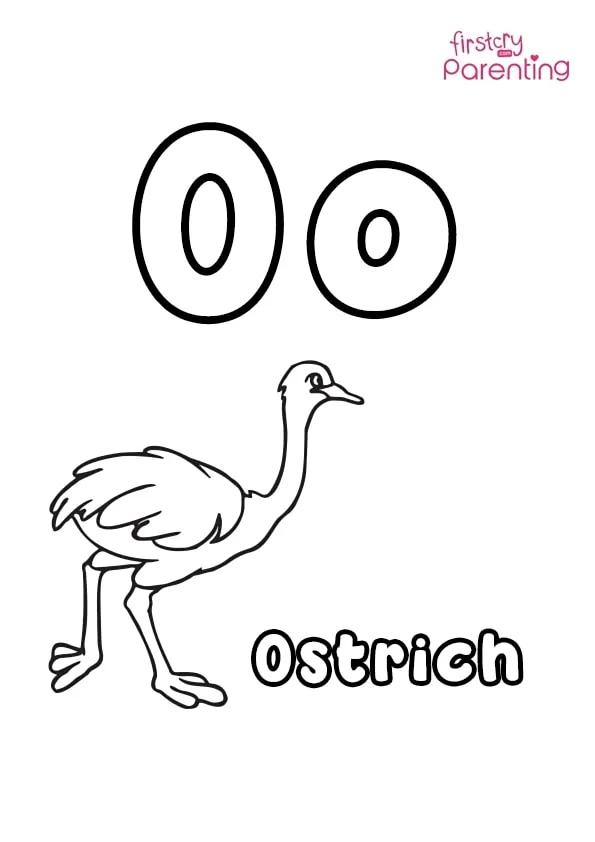 O For Ostrich Coloring Page