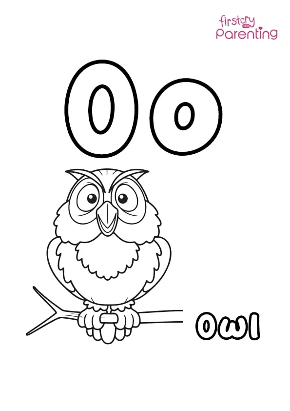 O For Owl Coloring Page