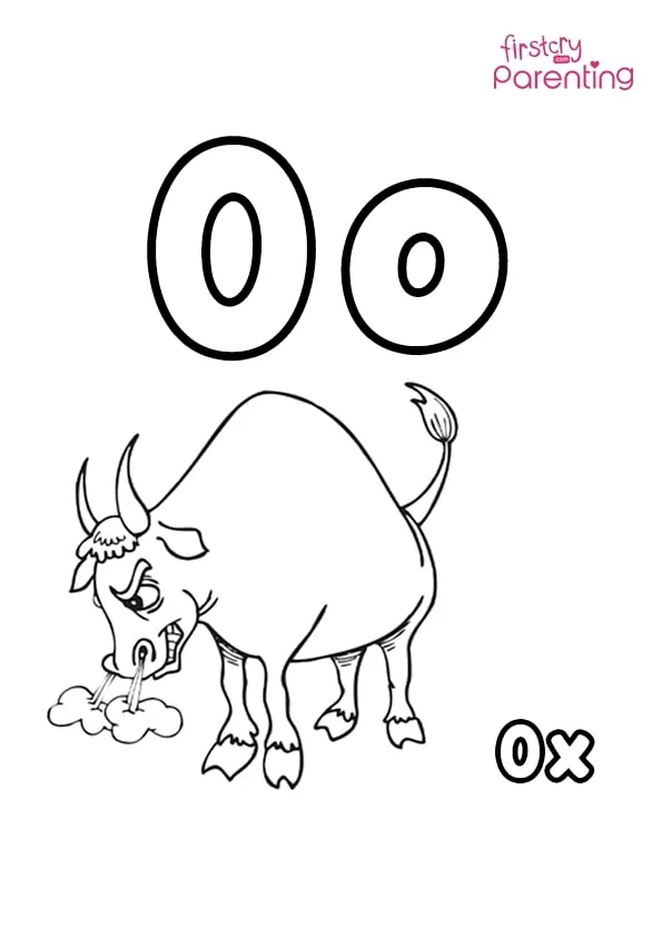 O For Ox Coloring Page
