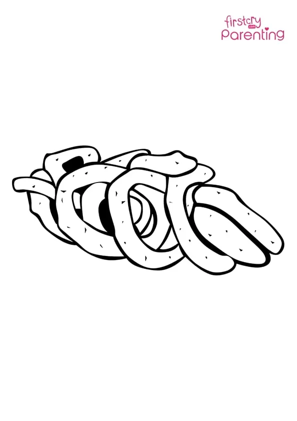 Onion Rings Fried Food Coloring Page