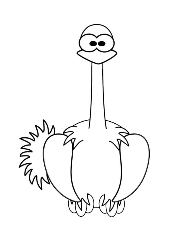 Ostrich Colouring Pages