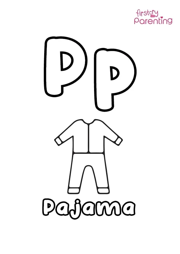 P For Pajama Coloring Page Colouring Pages P For Pajama Coloring Page Colouring Pages