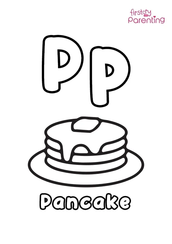 P For Pancake Coloring Page Colouring Pages P For Pancake Coloring Page Colouring Pages